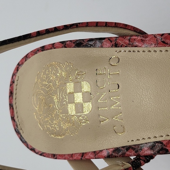 51- Vegan Vince Camuto Savesha Watermelon Retro Python Size 7.5 NWT - Picture 9 of 11